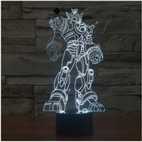 Transformers touch switch LED 3D lamp ,Visual Illusion  7color changing 5V USB for laptop,  desk decoration toy lamp