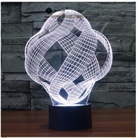 Abstract touch switch LED 3D lamp ,Visual Illusion  7color changing 5V USB for laptop,  desk decoration toy lamp