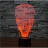 Jack switch LED 3D lamp,Visual Illusion 7color changing 5V USB for laptop,Christmas cartoon toy lamp