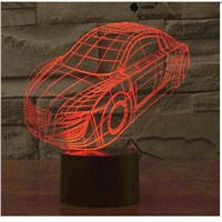 Roadster  touch switch LED 3D lamp ,Visual Illusion  7color changing 5V USB for laptop,  Halloween ,Christmas  cartoon toy lamp