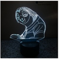 Bradypod switch LED 3D lamp,Visual Illusion 7color changing 5V USB for laptop,Christmas cartoon toy lamp