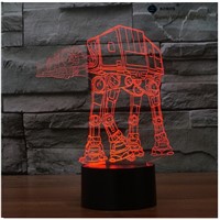 ATAT star wars  touch LED 3D lamp,Visual Illusion 7color changing 5V USB for laptop,Christmas cartoon toy lamp