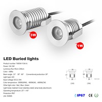 12pcs 1W 12V 24V IP67 Waterproof Underground Led Outdoor Garden lamp Recessed Deck Light Floor LED Lamp Landscape Lighting