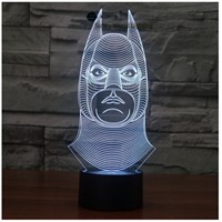 Batman touch switch LED 3D lamp ,Visual Illusion  7color changing 5V USB for laptop,  desk decoration toy lamp