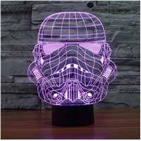 storm troops star wars touch LED 3D lamp,Visual Illusion 7color changing 5V USB for laptop,Christmas cartoon toy lamp