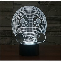 Corean switch LED 3D lamp,Visual Illusion 7color changing 5V USB for laptop,Christmas cartoon toy lamp
