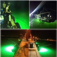 100W LED Fishing Light Bass Fishing Tackle Fish Lure 12V Underwater Green Light