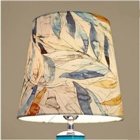 Mediterranean Sea Handmade Blue Ceramic Fabric Lampshade Led E27 Table Lamp for Living Room Bedroom Wedding Decor H 57cm 1459