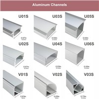 10-Pack 1m(3.3ft) Silver LED Bar Light U-Shape12mm Led Aluminum Profile with Cover End Cap Clips for 3528 5050 LED Strip