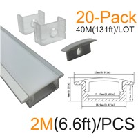 20sets/lot 20x2M(6.6ft) Silver U Shape LED Aluminum Channel Kit LED Strip Light Installations Aluminum LED Bar