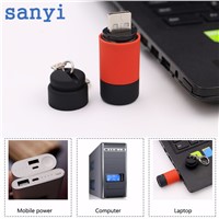 sanyi Portable mini keychain flashlight torch micro USB charging light USB rechargeable 5 colors torch pocket lanterna Reading