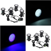 2017 High Quality 4pcs Underwater Spotlight White Color Garden Fountain Fish Tank Pool Pond 36LED Spot Light New for EU plug