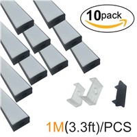10M/Pcak 10x1M(3.3ft) Black U-Shape 20mm LED Aluminum Channel kit  for LED Strip Light Installations Aluminum LED Profile