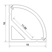 10M/lot 10X1M(3.3ft) Black V-Shape Curved Cover 12mm Corner Mounting Aluminum LED Profile for Led Bar Light Aluminum LED Channel