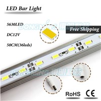 15pcs U/V shell profile Non-waterproof White/Warm White 12V 36pcs 5630 luces light, led luces strip 50cm, led bar light led chip