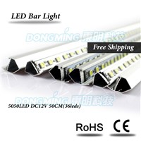 6pcs 12V U/V Non-waterproof  IP22 Aluminium Profile 5050 0.5m 36leds LED Strip luces Bar Light DC 12v high quality