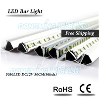 50pcs 12V white/warm white 50CM U/V Profile 36 LED Strip Bar Light , 5050 led luces strip light, LED Under Cabinet Light Strips