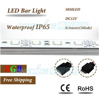 100pcs 50cm led aluminium profile with U groove 5050 36leds led hard strip waterproof IP65 led strip light bar connector