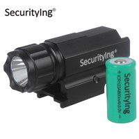 SecurityIng LED Gun Flashlight Torch Flash Light with Quick Release Weaver Mount for Compact Pistols Airsoft + ICR 123A Battery