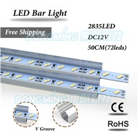 50pcs double row fita led light bar 2835 50m 36led 12V led luces strip light with U/V groove led strip lights for kitchen