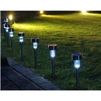 10pcs! Solar Power LED Path Light Outdoor Waterproof Stainless Steel Pathway Landscape Lawn Lamp for Yard Garden Decoration