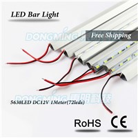 5630  LED luces Strip 72leds 100cm led bar light dc 12v under cabinet light for kitchen closet with U/V Shape Aluminium Profile