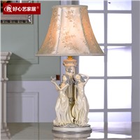 Hoshine 2016 New Home Decoration Table Lamp European Style Angel Lampe de Chevet de Chambre Fabric Shade CCC CE 220~240V