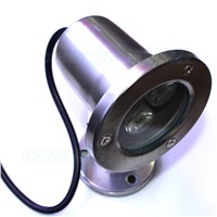 silver body stainless steel Convex lens underwater lighting aquarium red/green/blue 3w DC12 V led underwater lights for pool