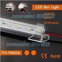 U Aluminium Profile 8520 LED luces Strip 50cm 36leds 12V with milky/clear pc covcer led strip bar for cabinet closet kitchen