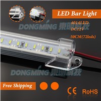 10pcs/lot U Aluminium Profile 4014 LED luces Strip 50cm 72leds DC 12V led bar light with covcer kitchen led under cabinet
