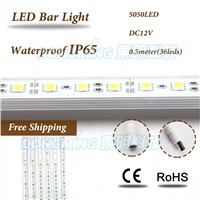 IP65 waterproof LED bar light 5050 smd 50cm 36leds 12V with Aluminium U Profile led  hard luces light for jewelry showcase