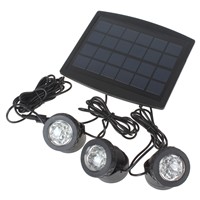 3 x White LED Solar Power Light Outdoor Waterproof Garden Pool Pond Path Road Decoration Security Lamp + 1 x Solar Panel