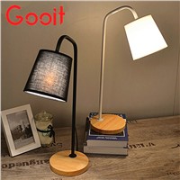 Fabric Table Lamp Modern Black / White High Grade Eyeshield Wood Desk Lamp For Home Bedroom Living Room Decoration Bedside Lamp