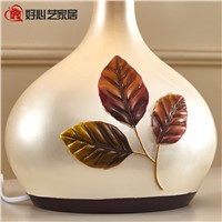 Hoshine New Leaf Modern Table Lamp fo Bedroom Bedside Led Table Light  Lampara de Mesa Vintage Cloth Shade CCC CE with Bulb
