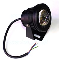 black body underwater led lights for pool DC 12V 10W led underwater lights convex lens 60 angle fountain light red/ green /blue