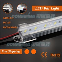 U Aluminium Profile 7020 LED bar light 50cm 36leds 12V with milky/clear pc covcer Home/Kitchen led under cabinet light