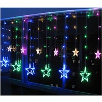 Durable  Flexible Water Resistance 2m 138LED Christmas Wedding Party Xmas Curtain Window Star Fairy String Lights