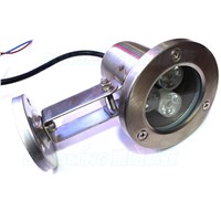 silver body stainless steel Convex lens led underwater lights for swimming pool red/green/blue 3w AC85-265V led underwater light