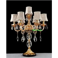 crystal table decoration for weddings Modern luxury champagne color crystal table lamp European style bedroom bedside lighting