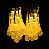 30 LED 8 modes Solar Powered Water Drop String Lights LED Fairy Light for Wedding Christmas Party Festival Outdoor  Decoration