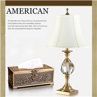 Hot sale Bronze 70cm top crystal table lamp European elegance with atmospheric indoor lighting decoration LED lamp