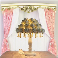 European-style table lamp decorated wedding romantic roses pearls study bedroom decorative lamp