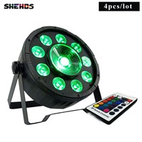 4 pcs/lot Wireless remote control LED Par 9x10W+30W  RGB 3N1 LED  Wash Light Stage Uplighting No Noise Remote control