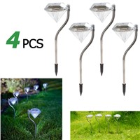 Waterproof 4Pcs LED Solar Panel Spike Spotlight Landscape Outdoor Grounding Sun Light Diamonds Garden Yard Path Lawn Solar Lamps