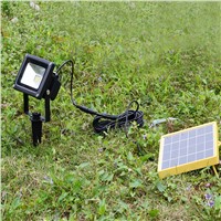 Outdoor 10W Solar Floodlight Waterproof Led Spotlight  with 5M wire+2200mA Battery for LED Outdoor Garden Lamp