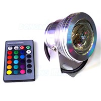 HOT convex lens RGB underwater light with 24key controller AC85-265V 10W rgb pool lights ip68 pool lights float