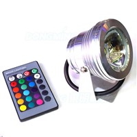 12V 10W RGB pool lights Waterproof IP68 underwater lights rgb + 24 Key Remote Controller bright with 10w waterproof adapter