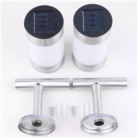 High Quality   Durable and Practical 2PCS Solar Power Wall Mount LED Light Stainless Steel Outdoor Yard Garden Sensor