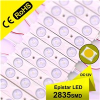 20pcs/lot smd 2835 injection led module 12V waterprooof IP66 Cold White advertising sign board backlight