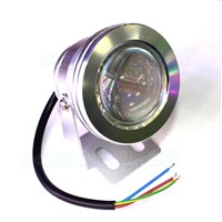 Hot product led underwater pool lights red green blue silver shell Convex lens 12v 10w led underwater lights aquarium